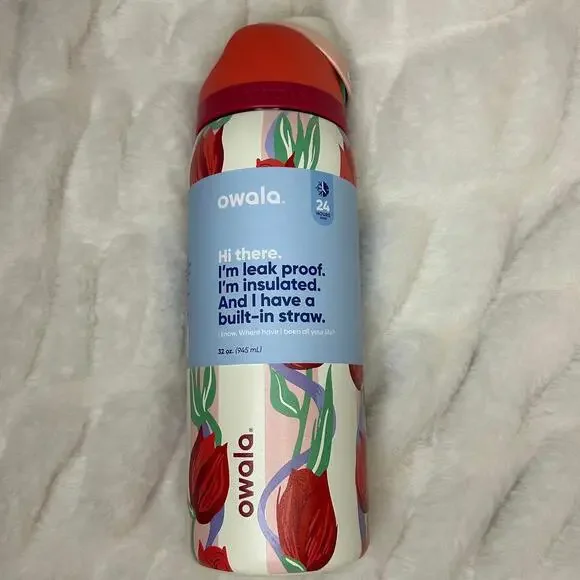 Owala Floral Tulip Water Bottle 32oz - Picture 4 of 10